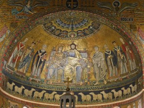옥좌에 앉은 그리스도와 성인들_photo by Fczarnowski_in the Basilica of Santa Maria in Trastevere_Italy.jpg